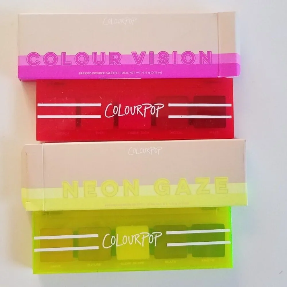 NEW 2 COLOURPOP pressed powder Palettes Neon Gaze & Colour Vision